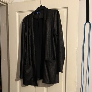 Apt. 9 Metallic Black Open Front Cardigan